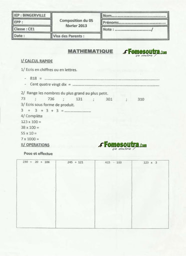 Mathématique 12 niveau CE1