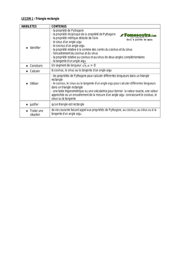 Triangle rectangle 2 - Guide pédagogique Maths 3ème