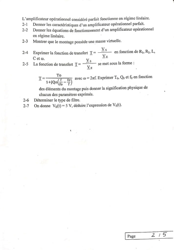 électronique analogique et numérique BTS 2021