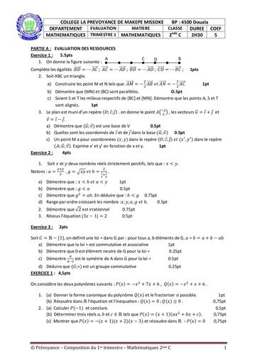 Math   2nde C Compo trim 1 22 23