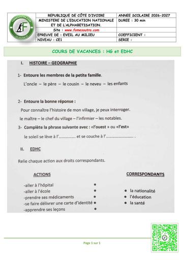 FICHE 2 EVEIL au Milieu CE1 BY TEHUA