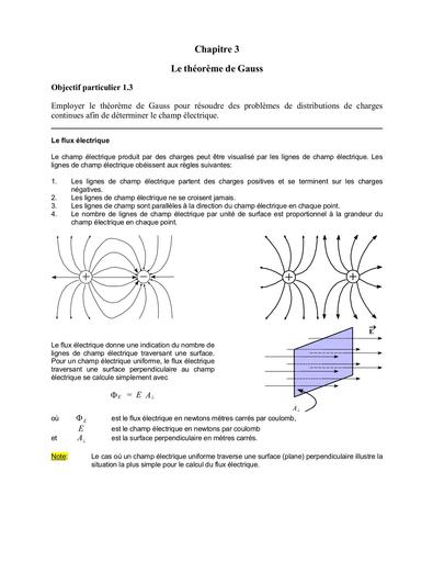 Cours L1 PC Le théorème de Gauss