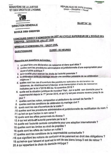 Concours Direct INFJ 2026 CS droit civil sujet 1 by TEHUA
