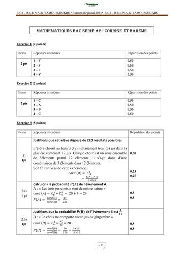 BAC blanc MARS 2026 MATHS serie A2 SUJET Drena YAKRO By TEHUA