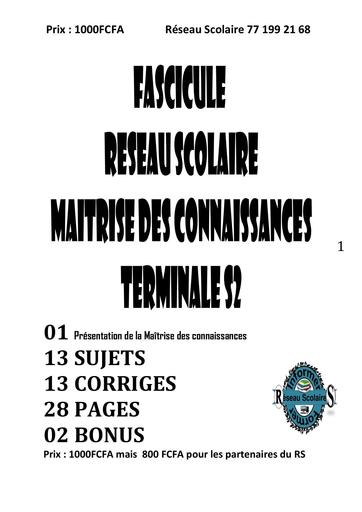 Fascicule SVT Maitrise des connaissance Tle S by Tehua