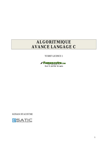 TD (4) algorithmique avancé langage C - ESATIC