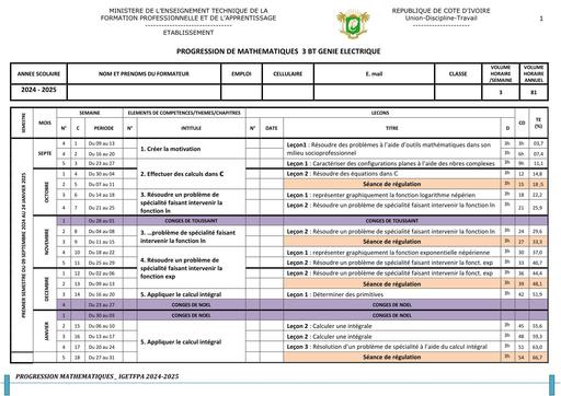 GENIE ELECTRIQUE 3e Année  BT