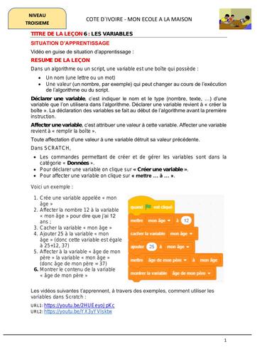 L6 LES VARIABLES