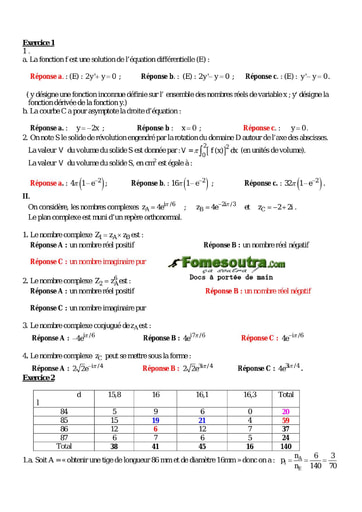 Corrigé Maths Devoir de synthèse n° 2 - 3eme