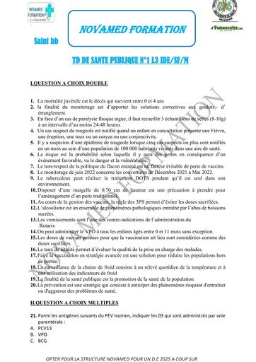 INFAS TRAVAUX DIRIGES DE CONTROLE DE CONNAISSANCE L3 SP 1 ETUDIANT INFAS BY TEHUA