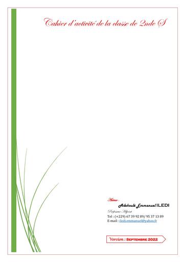 Activité MATHS 2nde S ILEDI 22 23