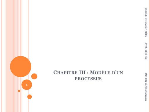 Chap 3 Modele d'un processus