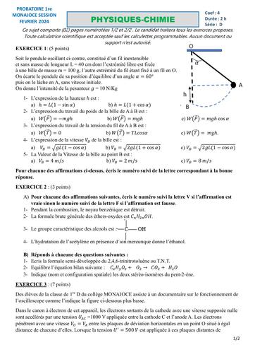 PROBABATOIRE PC 1re D SUJET 1 FEVRIER 2024 COLLEGE MONAJOCE by DJAHASHIKAN