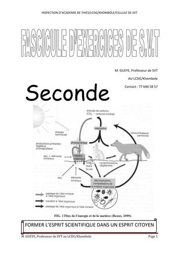 FASCICULE SVT 2nde C by Tehua