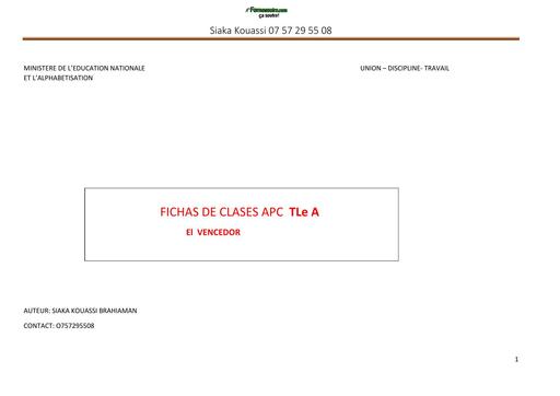 FICHE DE COURS ESPAGNOL APC  EL VENCEDOR Tle A BY TEHUA