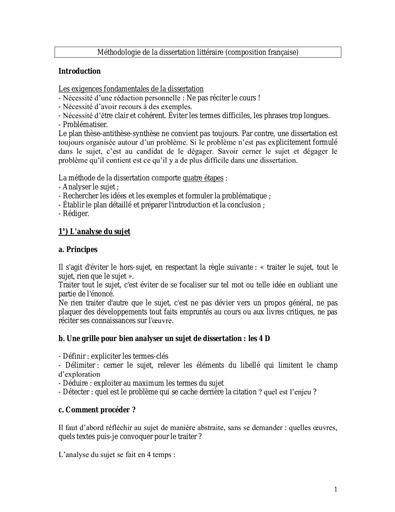Methodologie dissertation litteraire by Tehua