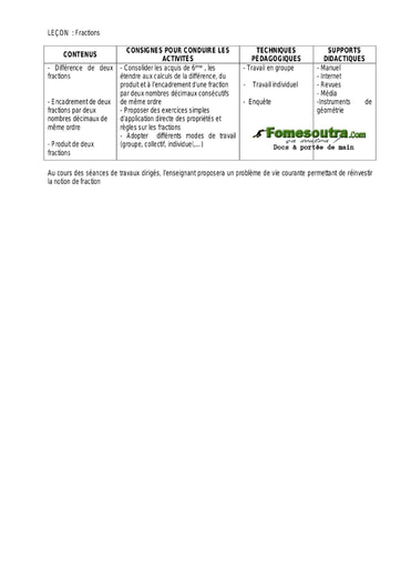 Les Fractions - Guide pédagogique Maths 5ème