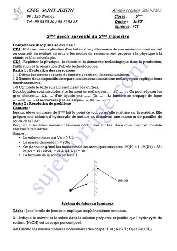 SUJET 2ÈME DEVOIR DU 2ÈME T PCT 5ÈME by Tehua.pdf