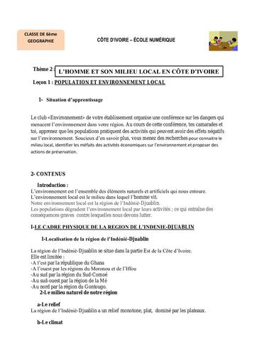 6ème G7 Population et environnement local
