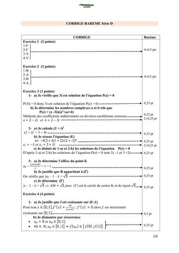 BAC BLANC 2024 SUJET DE MATHS SERIE D DRENA ABIDJAN 1 CORRIGE BY TEHUA