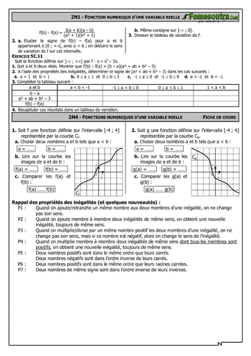 Fonction numérique d'une variable réelle 5 - Maths 2nd F2