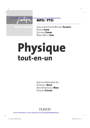 Physique MPSI-PTSI Tout-en-un