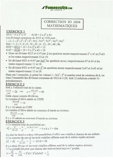 Corrigé de Maths CAFOP 2004