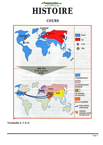 Cours d'Histoire niveau Terminale