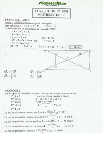 Corrigé de Maths CAFOP 2002