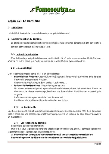 Le domicile - L’état civil et la nationalité - Droit 2nd G1 et G2