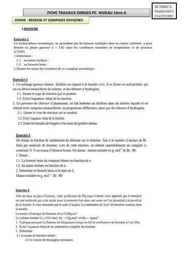 FICHE TRAVAUX DIRIGES PC  NIVEAU 1iere A BENZENE ET COMPO OXYG BY Tehua.pdf