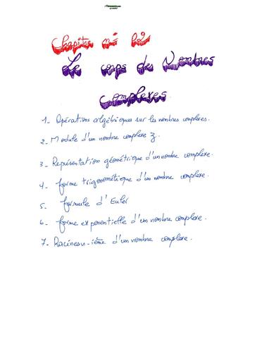 Ch1 le corps des nombres complexes by TEHUA
