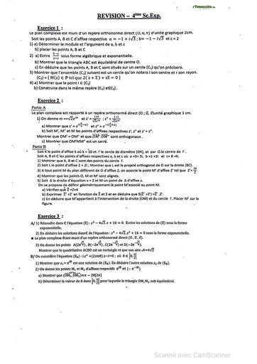 Révision NOMBRES COMPLEXE Tle S By TEHUA