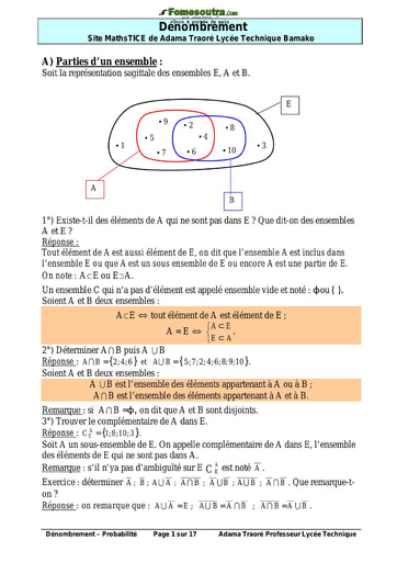 Cours de Probabilité niveau Terminale