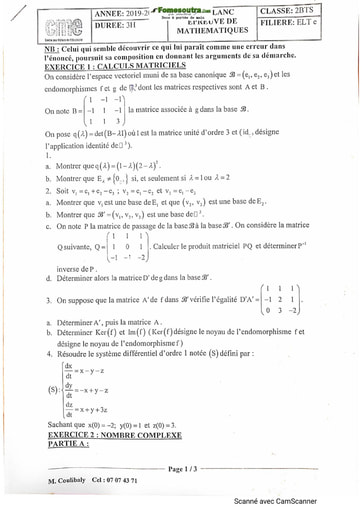 BTS Blanc Mathématiques