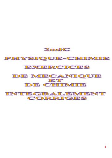 Fascicule PC EXOS CORRIGES 2nde C