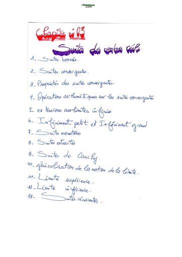 Ch3 Suites des nombres réels by TEHUA