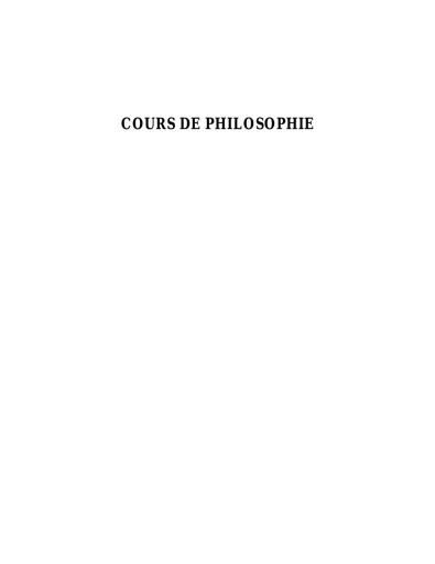 COURS complet de philosophie