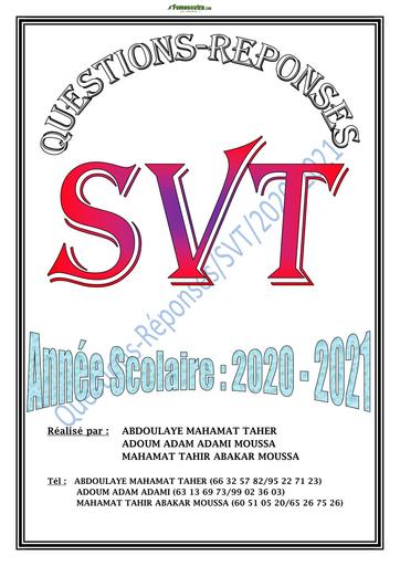 PREPA BAC Questions Réponses SVT BY TEHUA