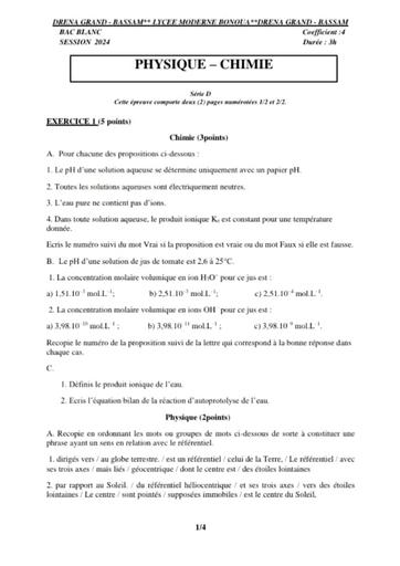 Bac blanc PC serie D bonoua 2024 by Tehua