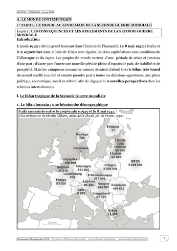 RÉSUMÉ COMPLET Histoire TLE