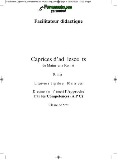 FACILITATEUR Caprices d'adolescents 5ième BY TEHUA