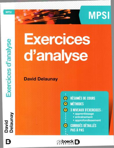 Exercices danalyse MPSI (DAVID DELAUNAY)
