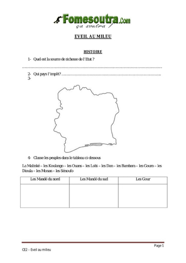 Eveil au milieu 3 niveau CE2