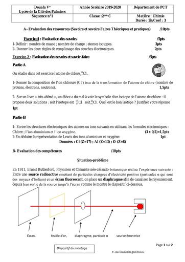 LycéeCPalmiers Chimie 2ndeC 1èreSéq 2019