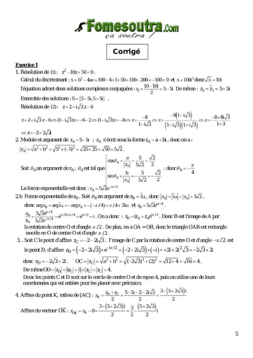 Corrigé Devoir 1 de maths niveau Terminale D