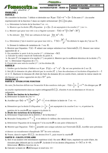 TP 6 de maths pour préparer le BAC G2