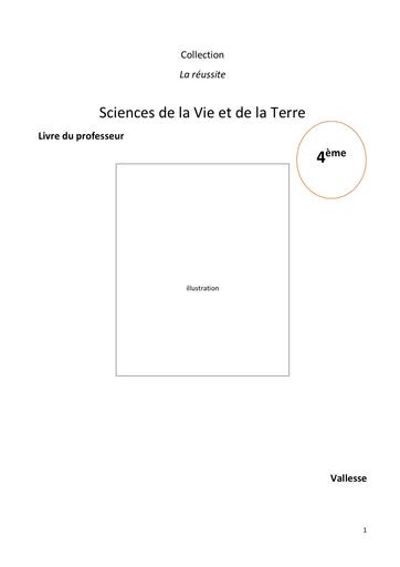 SVT manuel 4ème livre collection la reussite e professeur by Tehua