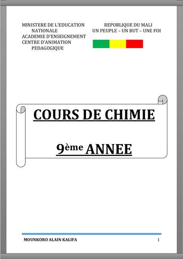 COURS Chimie SUP 9ème année