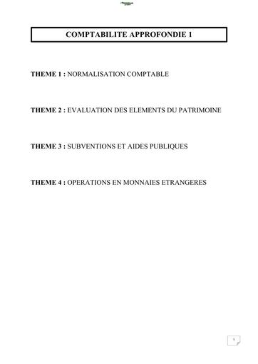COURS DE COMPTABILITE  APPROFONDIE 1 BY TEHUA